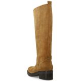 Manfield - Enkellaarsjes - Beige - Suède - Met Rits