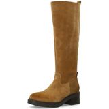 Manfield - Enkellaarsjes - Beige - Suède - Met Rits