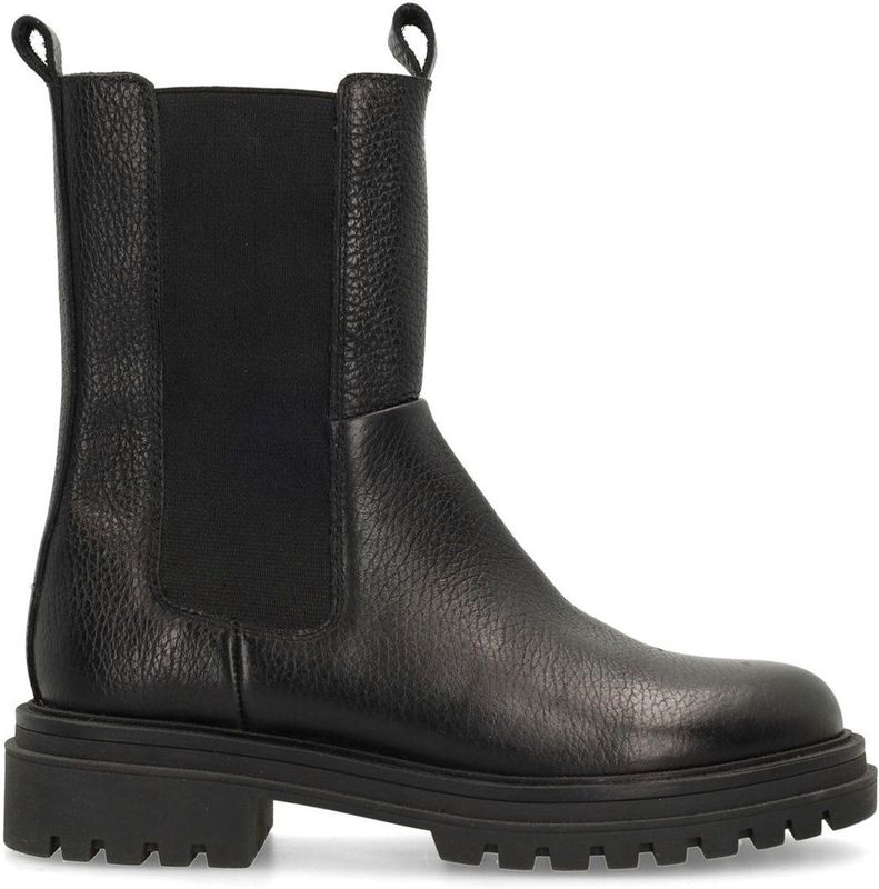 Manfield - Chelsea Boots - Zwart - Leren
