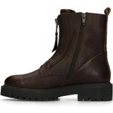 Manfield - Donkerbruin - Enkellaarsjes - Leren - Ritssluiting