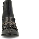 Manfield - Enkellaarsjes - Zwart - Leer - Studs Details