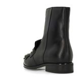 Manfield - Enkellaarsjes - Zwart - Leer - Studs Details