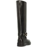 No Stress - Hoge Leren Laarzen - Zwart - Met Goudkleurige Gesp