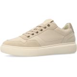 Manfield - Heren Sneakers - Beige - Suède - Grijze Details