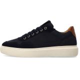 Manfield - Sneakers - Marineblauw - Nubuck - Zool 3 cm