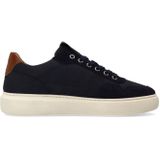 Manfield - Sneakers - Marineblauw - Nubuck - Zool 3 cm