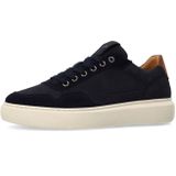 Manfield - Sneakers - Marineblauw - Nubuck - Zool 3 cm