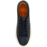 Manfield - Sneaker - Leer - Platte Zool - Vetersluiting
