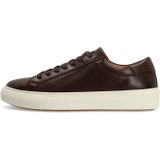Manfield - Sneaker - Leer - Platte Zool - Vetersluiting