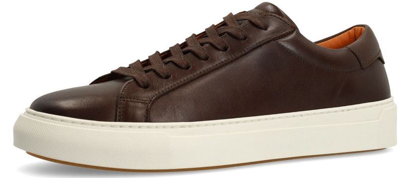 Manfield - Sneaker - Leer - Platte Zool - Vetersluiting