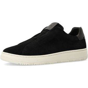 Manfield - Heren - Zwarte Suède Sneakers - Suède - Zool van 3 cm