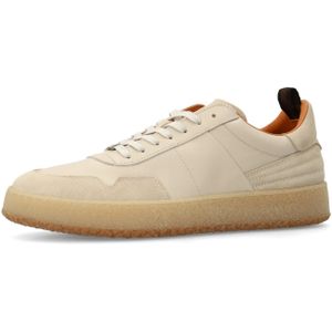 Manfield - Sneakers - Beige - Leer/Suède - Rubberen Zool