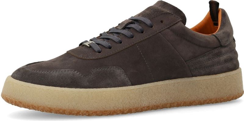 Manfield - Casual Sneakers - Grijs - Suède - Rubberen Zool 3 cm