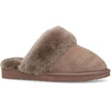 Manfield - Pantoffels - Taupe - Wol Voering