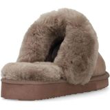 Manfield - Pantoffels - Taupe - Wol Voering