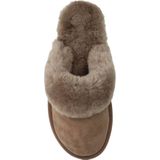 Manfield - Pantoffels - Taupe - Wol Voering