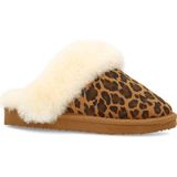 Manfield suède pantoffels cognac