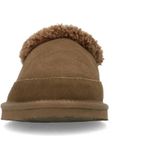 Manfield - Donkerbruine Pantoffels - Suède - Casual Schoenen