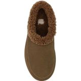 Manfield - Donkerbruine Pantoffels - Suède - Casual Schoenen