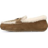 Manfield - Pantoffels - Taupe - Suède met Bontrand
