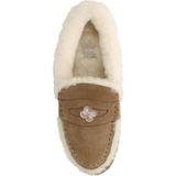 Manfield - Pantoffels - Taupe - Suède met Bontrand