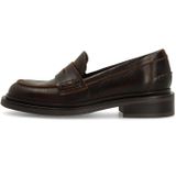Manfield - Leren Loafers - Bruin - Platte Hak 3 cm