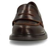 Manfield - Leren Loafers - Bruin - Platte Hak 3 cm