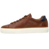 No Stress - Sneakers - Cognac - Leer - Witte Zool - Memory Foam