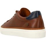 No Stress - Sneakers - Cognac - Leer - Witte Zool - Memory Foam