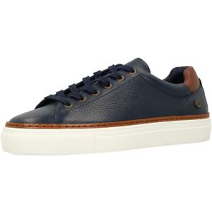 No Stress - Sneakers - Donkerblauw - Leer - Witte Zool