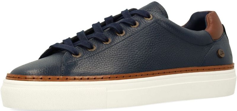 No Stress - Sneakers - Donkerblauw - Leer - Witte Zool