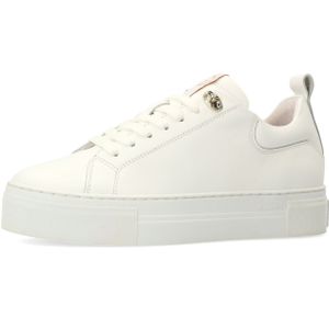 Manfield - Leren Sneakers - Wit - Leer