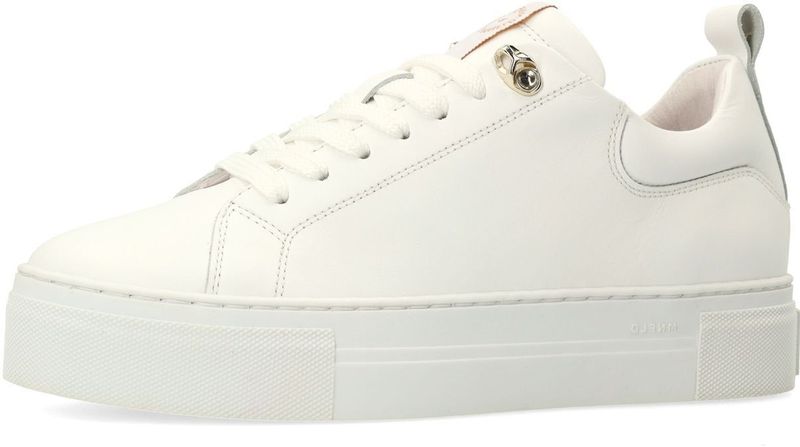 Manfield - Leren Sneakers - Wit - Leer