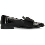 Manfield - Loafers - Zwart - Lakleer - Platte Hak