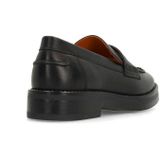 Manfield - Loafers - Zwart - Leren Schoen - Platte Hak 2 cm