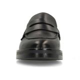 Manfield - Loafers - Zwart - Leren Schoen - Platte Hak 2 cm