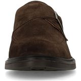 Manfield - Gespschoenen - Donkerbruin - Suède - Zwarte Hak 3 cm