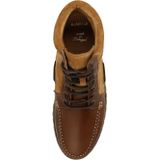 MANFIELD - Veterboots - Cognac - Leer - Profielzolen - Snoersluiting