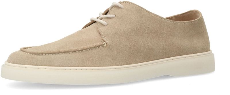 Manfield - Veterschoen - Suède - Leer en Textiel - Platte Zool