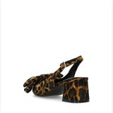 Manfield - Slingbacks - Zwart - Leopard - Pumps - Hakhoogte 6 cm