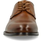 Manfield - Cognac - Leren Veterschoenen - Zwarte Hak - 3 cm