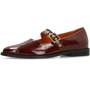 Werner Kern Ava Loafers Dames - Bordeaux Rood Fluweel - Velvet Damesschoenen - Instappers - Sierstrik - Nette Schoenen - Werner Kern Ballerinas - Rood - 42