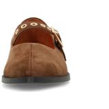 Manfield - Suède Loafers - Cognac - Instapschoenen - Hak 1 cm