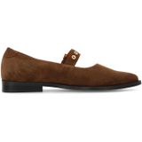 Manfield - Suède Loafers - Cognac - Instapschoenen - Hak 1 cm
