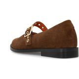 Manfield - Suède Loafers - Cognac - Instapschoenen - Hak 1 cm