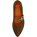 Manfield - Suède Loafers - Cognac - Instapschoenen - Hak 1 cm