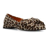 Manfield - Leren Loafers - Luipaardprint - Strikdetail