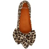 Manfield - Leren Loafers - Luipaardprint - Strikdetail