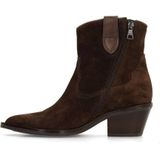 Manfield - Cowboylaars - Bruin - Suède - Blokhak 5 cm