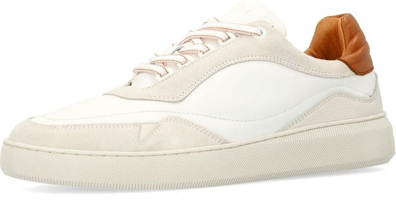 Manfield - Leren Sneakers - Wit